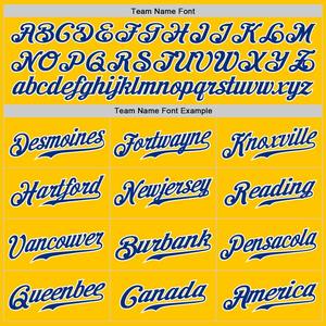 Maillot de baseball jaune personnalisé à fines rayures Royal-White authentique - Product Image 5