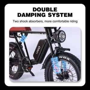 Customizable 750W Rear Hub Motor E-<b>Bike</b> with Lithium Battery Full <b>Suspension</b> <b>Mountain</b> Fatbike for 60km Range US Stock - Product Image 4