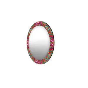 Petit miroir rond imprimé multifonctionnel moderne à motifs floraux classiques pour les chambres de bureau à domicile - Product Image 1
