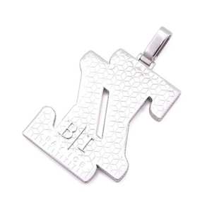 Double Z Lettre Pendentif Homme Baguette et Diamant Rond Pendentif Hip Hop Bijoux Fantaisie Plus Beau Cadeau pour Homme - Product Image 4