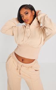 Sweat à capuche court anti-rides et respirant pour femmes Sweat à capuche zippé à épaule tombante avec logo personnalisé pour femmes - Product Image 3