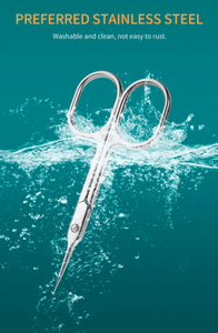 Tijeras rusas para cutículas de uñas de piel muerta de alta calidad, hoja curva de acero inoxidable, mango de cerámica, herramienta de belleza, punta afilada segura - Product Image 5