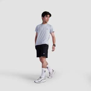 Shorts de sport GA Boost noirs taille XS XXS 100% polyester respirant confortable taille mi-haute avec cordon de serrage logo tissé tricoté - Product Image 4