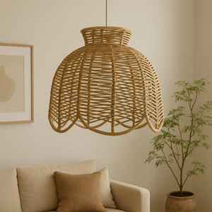 โคมไฟระย้าไม้ไผ่แกะสลักสำหรับตกแต่งบ้านไฟโดยรอบอเนกประสงค์เอฟเฟกต์เรืองแสงอบอุ่นสำหรับรับประทานอาหารกลางแจ้งเฟอร์นิเจอร์โรงแรม - Product Image 2