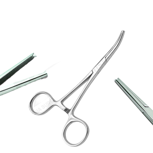 Juego de instrumentos quirúrgicos dentales de acero inoxidable de 20cm, fuente de alimentación Manual, fórceps hemostáticos Kocher, rectos y curvos - Product Image 1