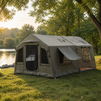 Tente gonflable en coton Litai Antour AT8+8 16m², imperméable, avec structure pneumatique, porte en TPU, extension amovible, pour le camping quatre saisons