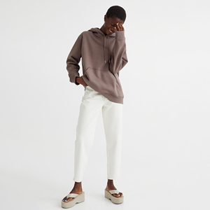 Haute qualité dames pull à capuche de gymnastique Logo personnalisé décontracté hiver col à capuche haut XS taille tricoté tissu Streetwear haut court - Product Image 6