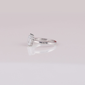 Anillo de diamante de corte radiante de pera de dos piedras de lujo diamante cultivado en laboratorio personalizado 14K oro blanco sólido joyería fina regalo para mujeres - Product Image 2