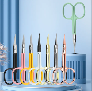 Tijeras de uñas de acero inoxidable con mango de cerámica de alta calidad, hoja recta, punta afilada para belleza, manicura, pedicura, cuidado de cutículas - Product Image 1