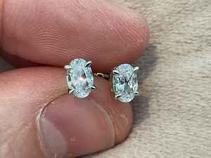 Pendientes de Diamante con Corte Ovalado de Moissanita Solitaria para Mujer, Plata de Ley 925, Joyería Elegante para Novias, Regalo de Boda - Product Image 4