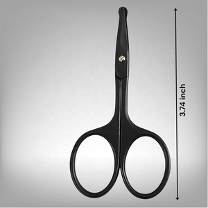 Stainless Steel Black Coated Rounded Tip Nose and Facial Hair Scissors Safe Grooming <b>Tool</b> for Men and Women - Product Image 1