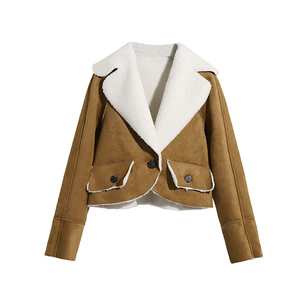 แจ็กเก็ตหนังแกะเข้ารูปสำหรับนักขี่จักรยาน, เสื้อแจ็คเก็ตหนังแกะปกตั้งสำหรับฤดูหนาว - Product Image 6