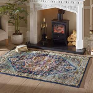 Handmade Flat Weave Vintage <b>Rug</b> Emerald Multicolour for Living Room Hallway - Product Image 5