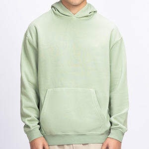 Vente en gros : Sweat à capuche streetwear oversize d'hiver en molleton coton/polyester épais, uni, avec appliqué, broderie personnalisée et impression - Product Image 1