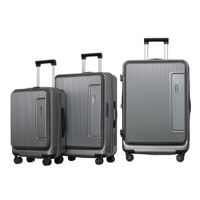 Valise trolley rigide Travelking 8088 ABS+PC avec serrure TSA, ouverture frontale, design élégant, légère, roulettes pivotantes à 360 degrés