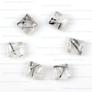 Cabujón cuadrado de 10mm de alta calidad, Cuarzo rutilado Natural negro, piedras preciosas sueltas de alto pulido, sin agujero para la fabricación de joyas - Product Image 5