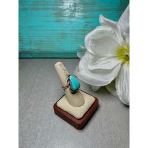 Johnny Dixon Kingman Turquoise & Sterling Silver <b>Adjustable</b> Fashion <b>Ring</b> with Bezel Setting Stainless Steel Gift - Product Image 2
