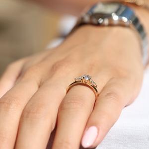 8x6mm Oval Cut White CZ Engagement Ring Three <b>Stone</b> Bridal Jewelry for Women Pear Side Stones Silver Band for Anniversary Gift - Product Image 6