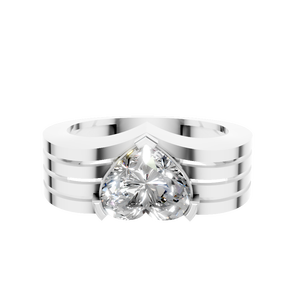 แหวนหมั้นเพชรโมอิสซาไนต์ทรงหัวใจแบบสั่งทำพิเศษ เกรด VVS D ทองคำแท้ 14k เครื่องประดับชั้นดีสำหรับผู้หญิง ของขวัญวันครบรอบแต่งงาน - Product Image 3