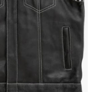 Chaleco de Cuero Genuino Negro Hecho a Mano, Estilo Vaquero Informal de Invierno, Calidad Premium, Estilo Occidental Champ King - Product Image 4