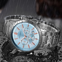 Jam Tangan MINI FOCUS 0188 Stainless Steel untuk Pria, Fashion, Tahan Air, Bercahaya, Multifungsi, Quartz
