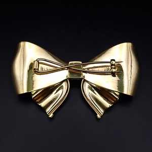 Broche vintage en or massif 14 carats avec nœud en ruban et diamants, bijoux fins de luxe, pierre de moissanite naturelle taille brillant, nouveau design tendance - Product Image 2