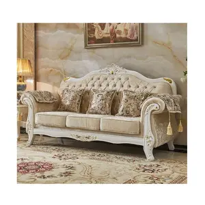 Tela de estilo lujoso tallada a mano para sofás sala de estar sofá para muebles del hogar con precio al por mayor