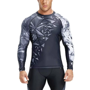 New <b>Designs</b> <b>Custom</b> Printed Bjj Long Sleeve jiu jitsu kimono Rash Guard <b>Compression</b> <b>Shirt</b> MMA Base Layer Boxing Rash Guard - Product Image 1