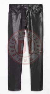 Pantalons en cuir noir d'hiver imperméables à séchage rapide écologiques à taille mi-haute brodés en polyester/coton sur mesure à prix avantageux - Product Image 2