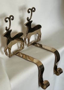 Reindeer Solid <b>Brass</b> Stocking Holder Vintage Christmas Mantle Hook Fireplace Decor Christmas Stocking Hanger <b>Ornament</b> - Product Image 6