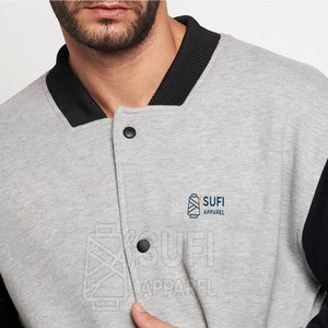เสื้อแจ็คเก็ตเลตเตอร์แมนไซส์ใหญ่สำหรับผู้ชาย ขายส่ง แบรนด์ High Street โลโก้ด้านหน้า ผลิตจากวัสดุเป็นมิตรต่อสิ่งแวดล้อม ผ้าขนสัตว์/ผ้าฝ้าย สำหรับฤดูหนาว ใช้กลางแจ้ง คอตั้งสูง - Product Image 6