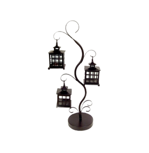 Diseño clásico de linterna de jardín de color negro de hierro y vidrio con mango mejor para la decoración de la boda - Product Image 4