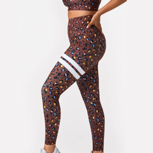 Mallas de Yoga estampadas de nuevo diseño de cintura alta para mujer, mallas elásticas para entrenamiento físico con cintura elástica - Product Image 2