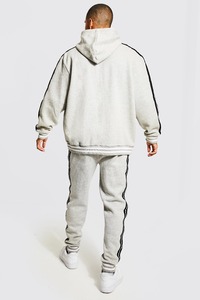 Conjunto Deportivo de Dos Piezas para Hombre 2026, Sudadera con Capucha y Pantalones Deportivos de Felpa de Algodón con Rayas Laterales, Personalizable - Product Image 2