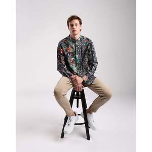 Imperio Shop camicia fantasia da uomo Slim Fit a maniche lunghe taglia blu camicia fantasia slim fit - Product Image 2