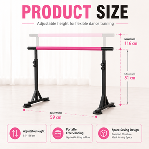 BNcompany <span class=keywords><strong>Barre</strong></span> de ballet sur pied réglable en acier pour la danse, <span class=keywords><strong>barre</strong></span> horizontale <span class=keywords><strong>portable</strong></span> pour le divertissement sportif des jambes - Product Image 4