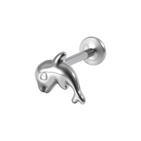 Bijou de piercing corporel en titane incrusté de zircon, tête de poisson, pour tragus, cadeau de Saint-Valentin pour enfants