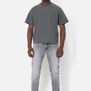 Camiseta de manga corta de gran tamaño para hombre, 100% algodón, ajuste holgado, moda lisa, ropa informal de Hip Hop, verano, venta al por mayor, suministro a granel - Product Image 5