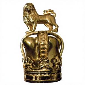 Couronne royale personnalisée de haute qualité avec lion pour drapeau, sculpture en laiton pur, sculpture métallique sur mesure - Product Image 1