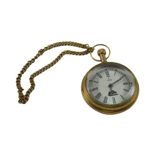 Personalized Solid Brass Pocket watch with Table Top Presentation Quartz Pocket Watch Vintage look Nautical Collectible