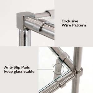 <b>4</b>-<b>Tier</b> Glass Showcase <b>Unit</b> with Chrome Finish Stable KD Design <b>Storage</b> Holders & Racks - Product Image 6