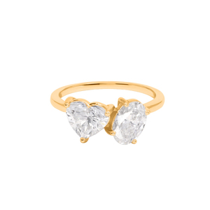 Anillo de compromiso de diamantes de moissanita de 2,00 quilates Corazón y forma ovalada 10K/14K/18K Oro o Plata de Ley 925 Anillos de diamantes al por mayor - Product Image 3