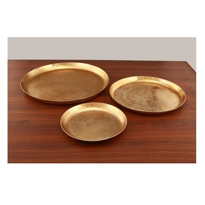 Assiette à vaisselle en métal à effet martelé texturé moderne de vente chaude Top tendance pour les fêtes de cuisine de tous les jours - Product Image 4