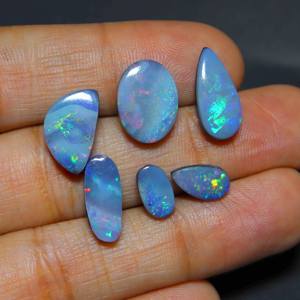 20.00 carats 6 pièces opale australienne Doublet Cabochon multi-feu opales australiennes naturelles pierres précieuses en vrac pour la fabrication de bijoux - Product Image 2