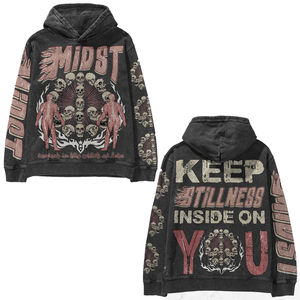 Sweats à capuche vintage de haute qualité pour hommes, streetwear lourd en coton, nouvel arrivage 2025, logo personnalisé - Product Image 4