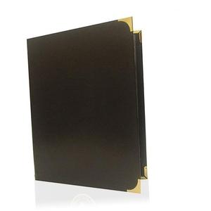 Meilleure couverture de Menu personnalisée en cuir véritable de couleur noire faite à la main - Product Image 1