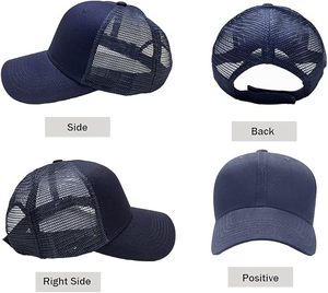 Casquettes de camionneur en coton à 6 panneaux avec logo personnalisé Chapeaux de sport imperméables Chapeaux de camionneur en maille avec patch en cuir léopard en relief Logo personnalisé - Product Image 3