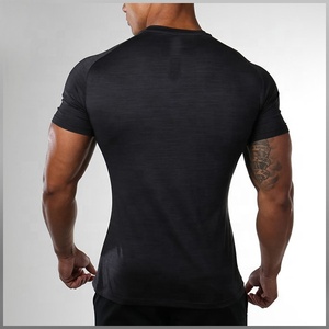2023 Spandex/algodón secado rápido gimnasio Fitness estiramiento gimnasio camiseta hombres personalizado poliéster en blanco secado rápido correr Fitness camiseta Wor - Product Image 4