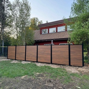 Phong Cách Điện Nhôm Bằng Gỗ Hàng Rào Kim Loại Chất Lượng Cao Cấp Cho Dài Hạn Sử Dụng Ngoài Trời 3D Mô Hình Mua Ngay Bây Giờ Giao Hàng Nhanh - Product Image 4