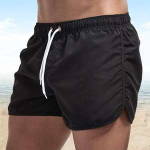 Men's Casual Sports Running Shorts 100% Polyester Mesh 160G Breathable Anti-Shrink High Waist Front Logo Sequined Zipper 1 Piece - Product Image 6